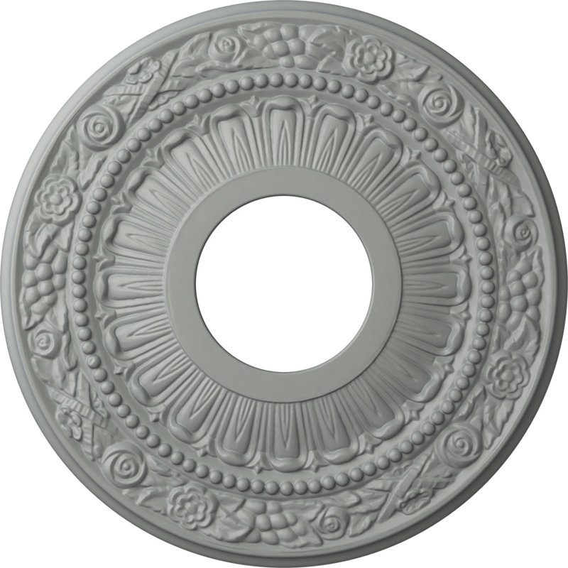 Endurathane Nadia Ceiling Medallion, 12 1/8"OD x 3 5/8"ID x 7/8"P (Fits Canopies up to 4 7/8"), Factory Primed, Primed