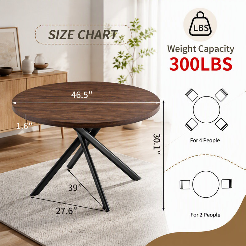 Table de salle à manger, Noyer foncé
