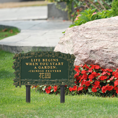 Aluminum Text & Numbers Garden Plaque