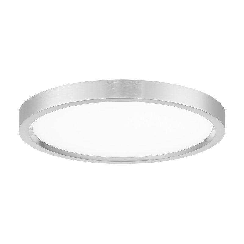 Corian Acrylic LED Flush Mount, Brushed Nickel, 1" H x 11" W x 11" D