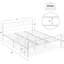 Structure de lit en métal avec tête et pied de lit, lit plateforme pour enfants, espace de rangement de 12 po, lattes en acier, sans sommier-1044483880-1044483881
