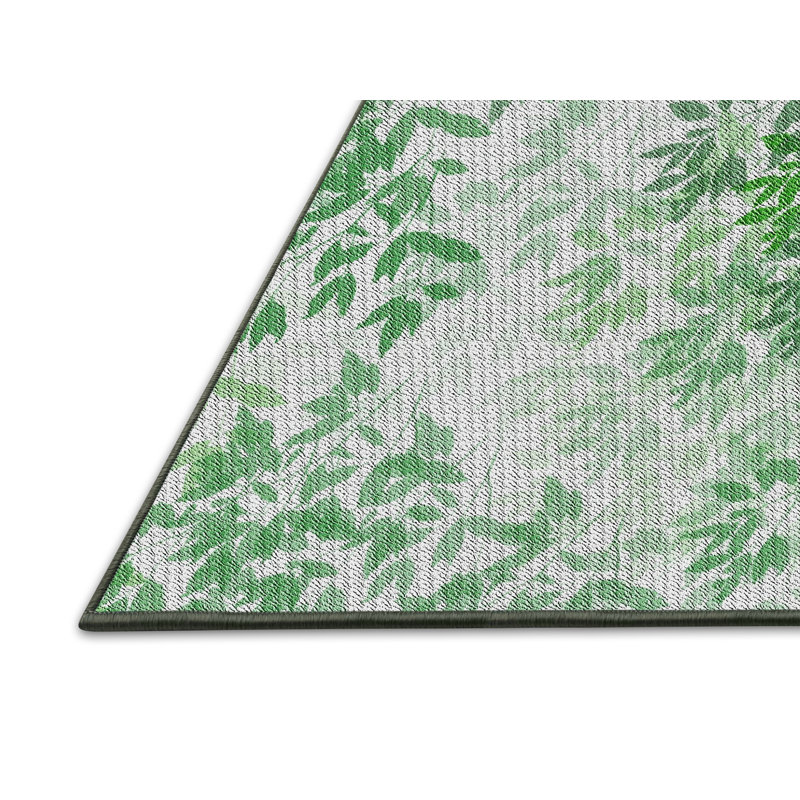 Tapis à motifs vert / blanc, Rectangle 5 pi x 7 pi