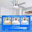 Ventilateur de plafond encastré en nickel brossé 42 po avec lumière DEL, télécommande et 5 pales deux tons Cryise-249509647-249509642-249509643