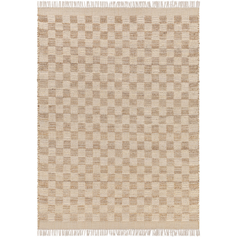 Tapis brun / beige tissé à plat à la main Tali, Rectangle de 10 pi x 14 pi