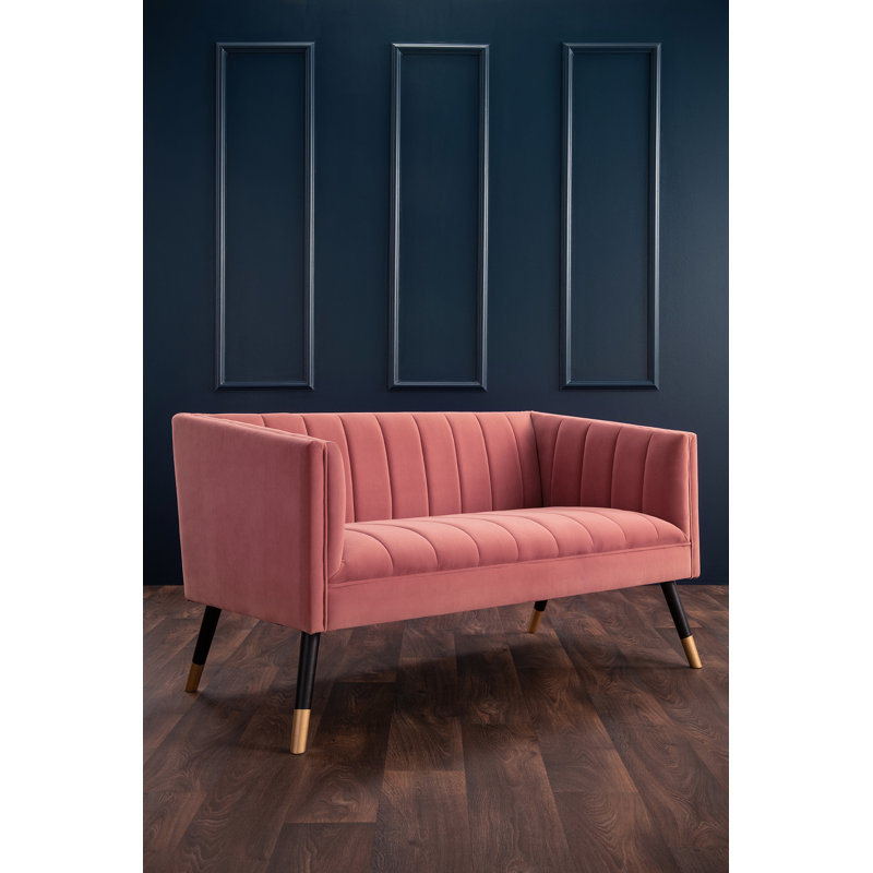 Vard 2 Seater Velvet Loveseat, Pink
