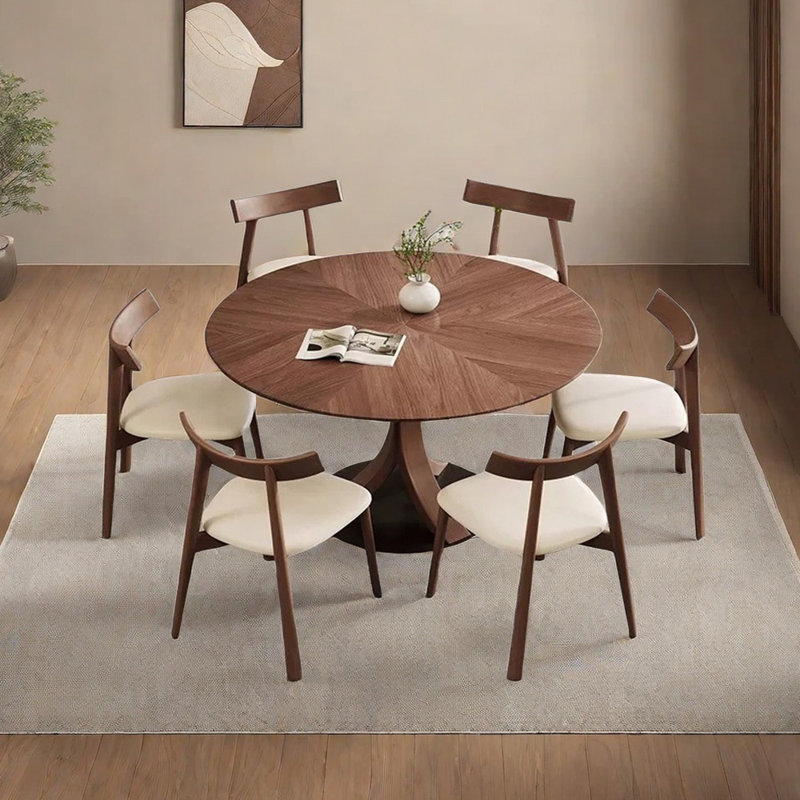 Ensemble de table de salle à manger en bois de frêne massif, H 29,53 po x L 51,18 po x l 51,18 po