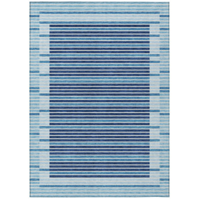 Graphyne Blue Washable Indoor-Outdoor Rug - 