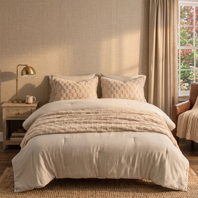 Luxury Comforter Set With Removable Blanket - Soft Velvet & Washed Microfiber Bedding