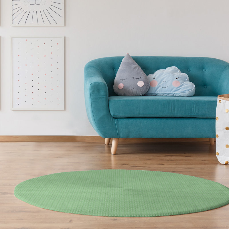 Tapis de zone verte monochrome napperon, Rond 5 pi