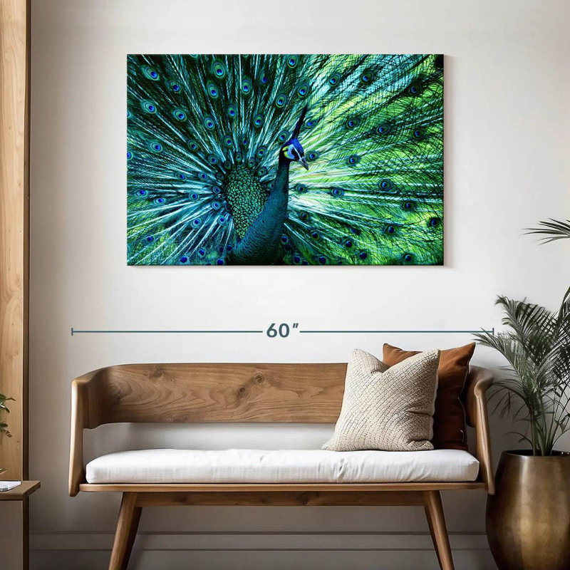 Elegant Peacock, 30" H x 45" W
