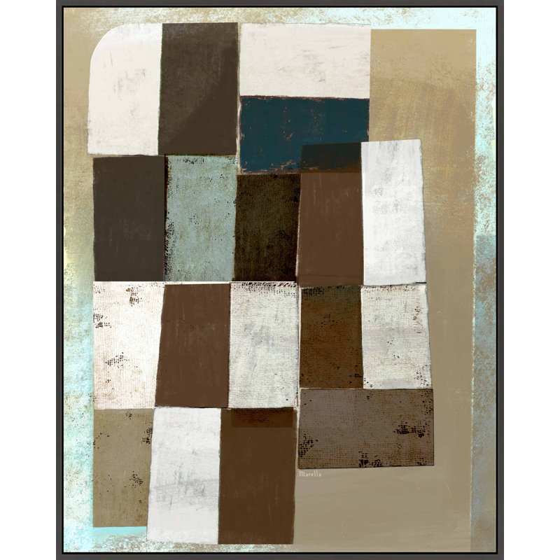 «Patchwork 3» par Marco Marella pour Studio M - Art mural encadré, Canvas, Black, 25" H x 20" W