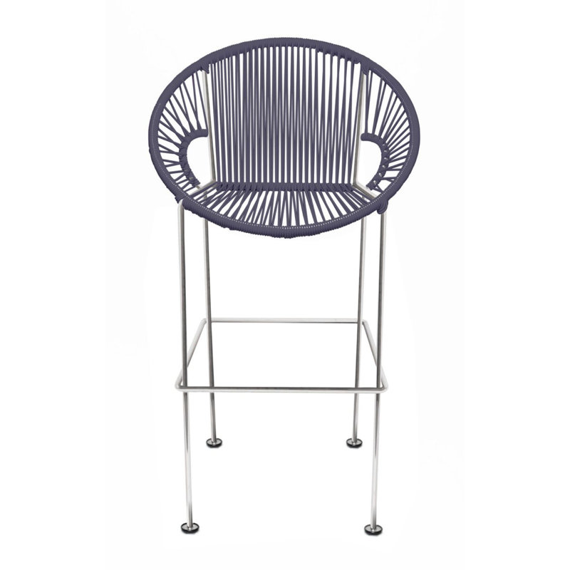 Tabouret 31 ", Gris, Chrome