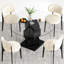 Modern -proof Glass Top Table For Dining Room Minimalist Kitchen With Stable Base