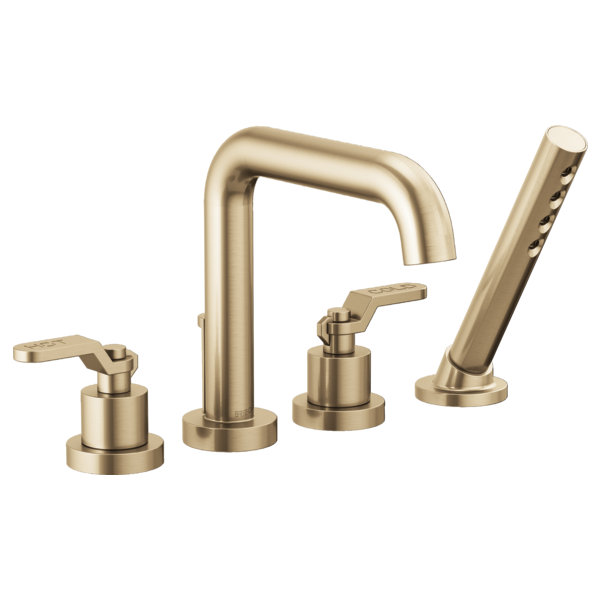 Litze® Roman Tub Faucet, Luxe Gold, Industrial Lever