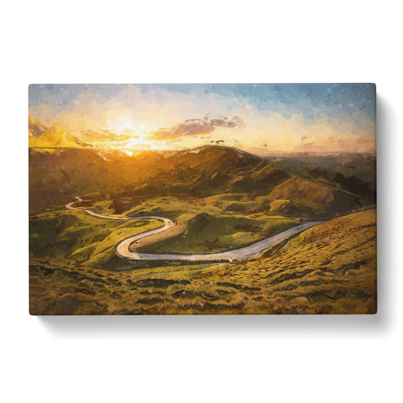 Mam Tor In The Peak District In Abstract - Wrapped Canvas Print, 40cm H x 60cm W x 3cm D