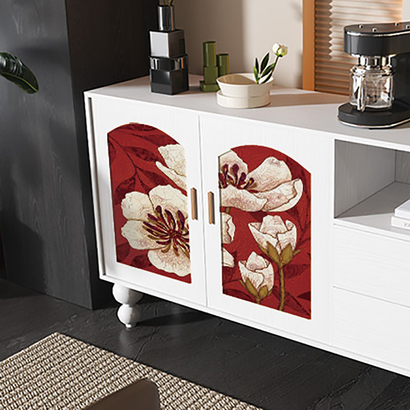 Buffet 59,1 po, Blanc/rouge