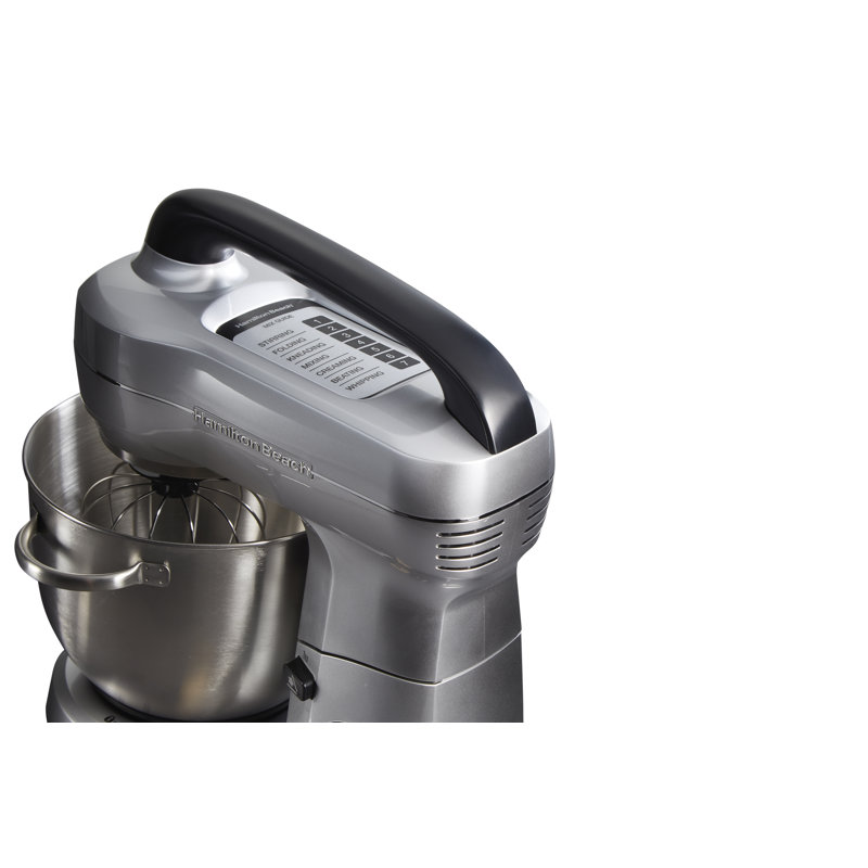 Hamilton Beach® 7-Speed 4-Quart Electric Stand Mixer with Splash Guard, Dough Hook, Flat Beater, and Whisk Attachments