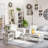 HOMCOM Farmhouse Style Coffee Table with Tempered Glass Top and Storage Shelf for Living Room-123068480-123068542