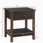 Table d'appoint avec tiroir, table d'appoint avec tablettes supérieure et inférieure, convient aux petits espaces