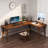 Walnut L-Shaped Solid Wood desk-111069091-111069093