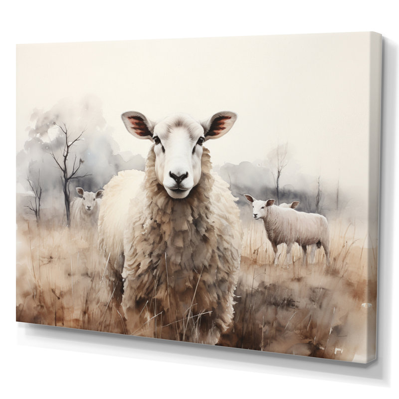 Sheep Silent Symphony - Sheep, art encadré, Toile tendue, H 24 po x l 32 po x P 1 po