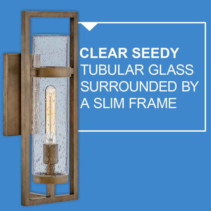 Cordillera Seeded Glass Outdoor Wall Lantern, 20" H x 7.5" W x 7" D, Burnished Bronze
