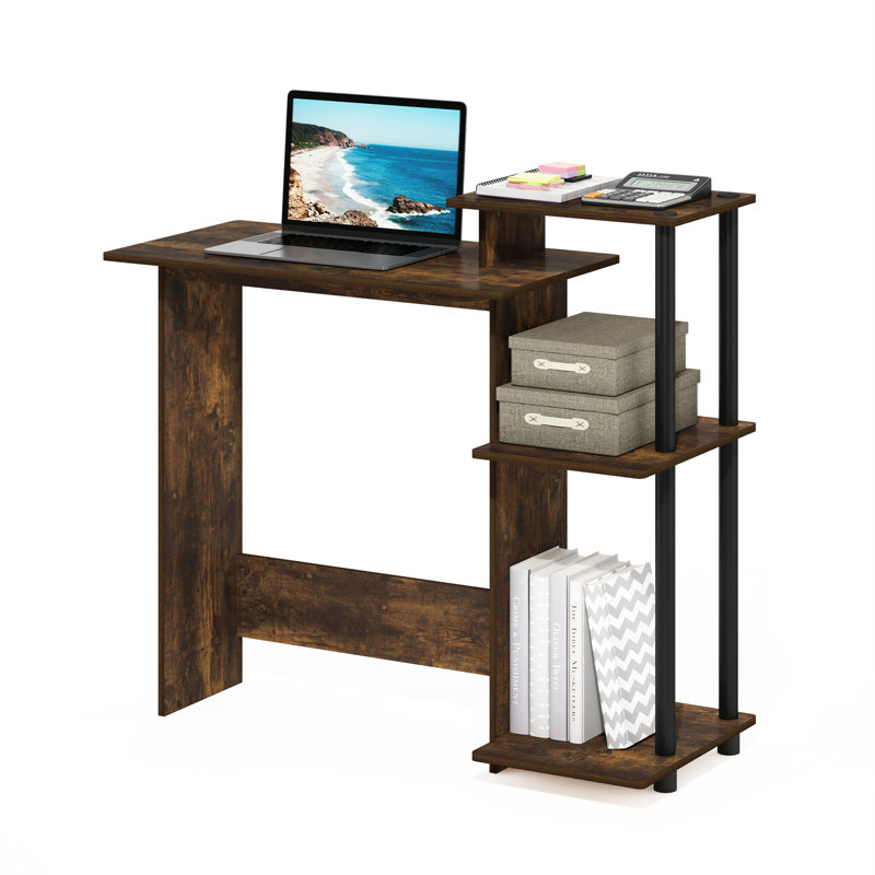 Brytni Computer Desk, Amber Pine/Black