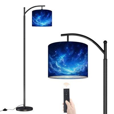 Lampe sur pied à arc avec abat-jour réglable Night Sky Stars Lampe sur pied 3 températures de couleur à intensité variable pour lampe