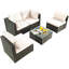 Rattan Sectional Seating Group with Cushions-1801425529