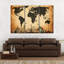 Carte du monde rétro, impression sur toile-92761328