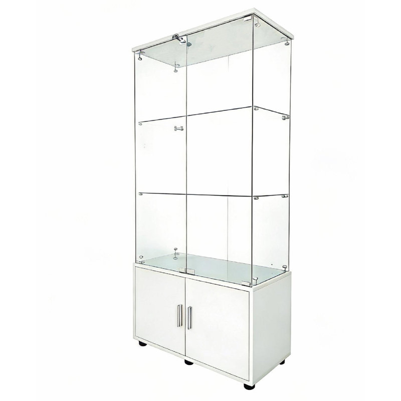 Double-door Four-layer Cabinet-style Storage Cabinet,display Cabinet,wine Cabinet,file Cabinet,with Remote-controlled Paipai Lights,adjustable Feet