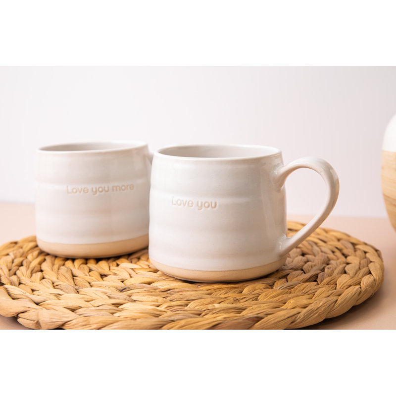 Mikasa Farmhouse Love Ceramic Mugs, 380ml, White