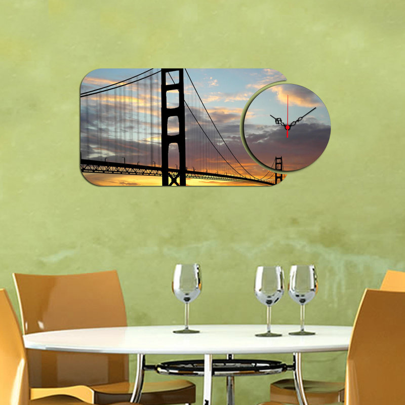 Ensemble de 2 horloges murales décoratives Chic, design moderne, 26,8 x 12,6 pouces | Fabrication 100% bois aggloméré, épaisseur: 0,1 pouce | Parfait pour le salon, le bureau ou la chambre à coucher, les garde-temps élégants et fonctionnels
