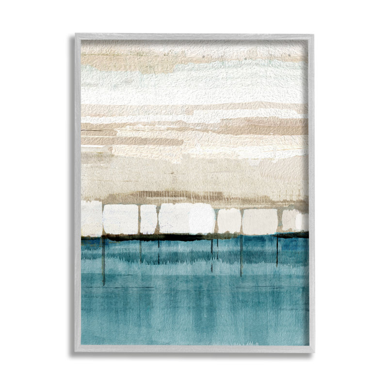 «Modern Landscape Abstraction», reproduction sur bois encadrée, H 14 po x l 11 po x P 1,5 po, Estampe numérique Farmhouse