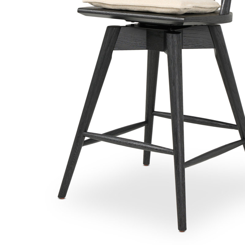 Lewis Swivel Bar Stool, Antwerp Natural/Linen Blend, Counter Stool (26.98" Seat Height)