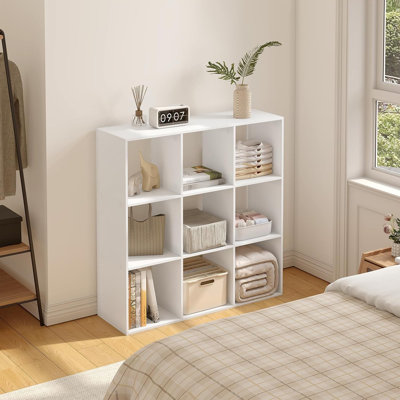 Bookcase with 9 Compartments, Office Shelf, Open Shelf