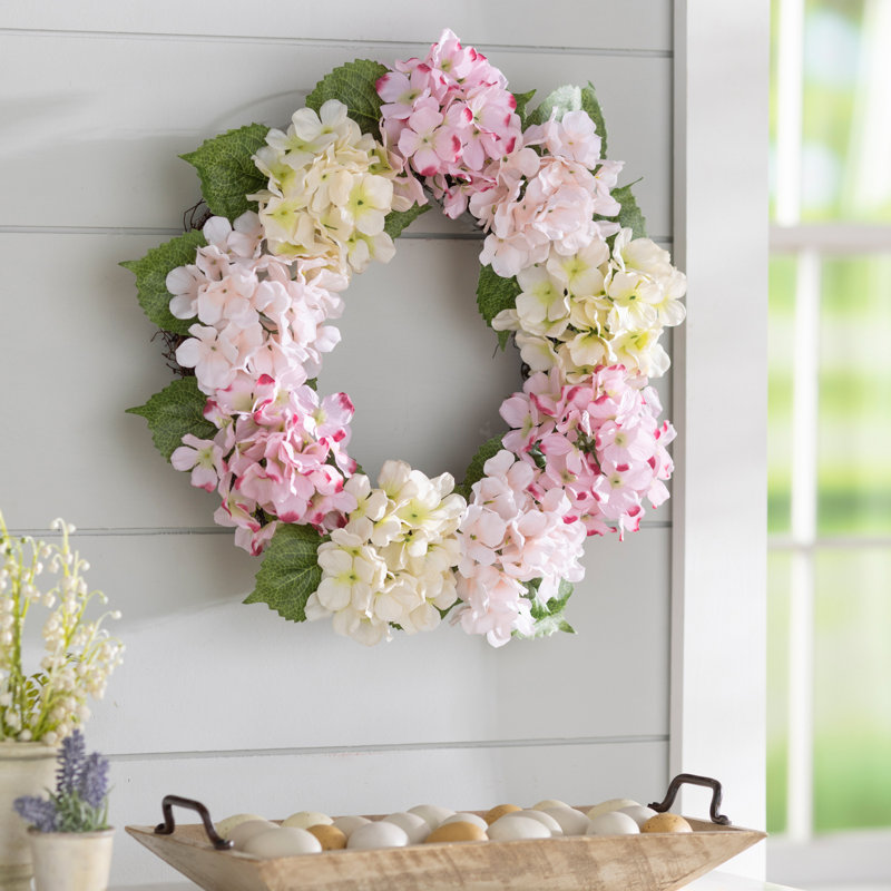 22" Spring Artificial Hydrangea Wreath