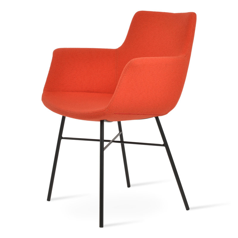 Fauteuil Bottega, Orange, Noir