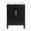 Meuble-lavabo exquis avec lavabo en céramique intégré et armoire à deux portes, parfait pour les petites et moyennes toilettes avec rangement intelligent et design élégant