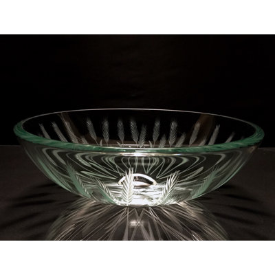 Lavabo de salle de bain à bateau circulaire en verre blé