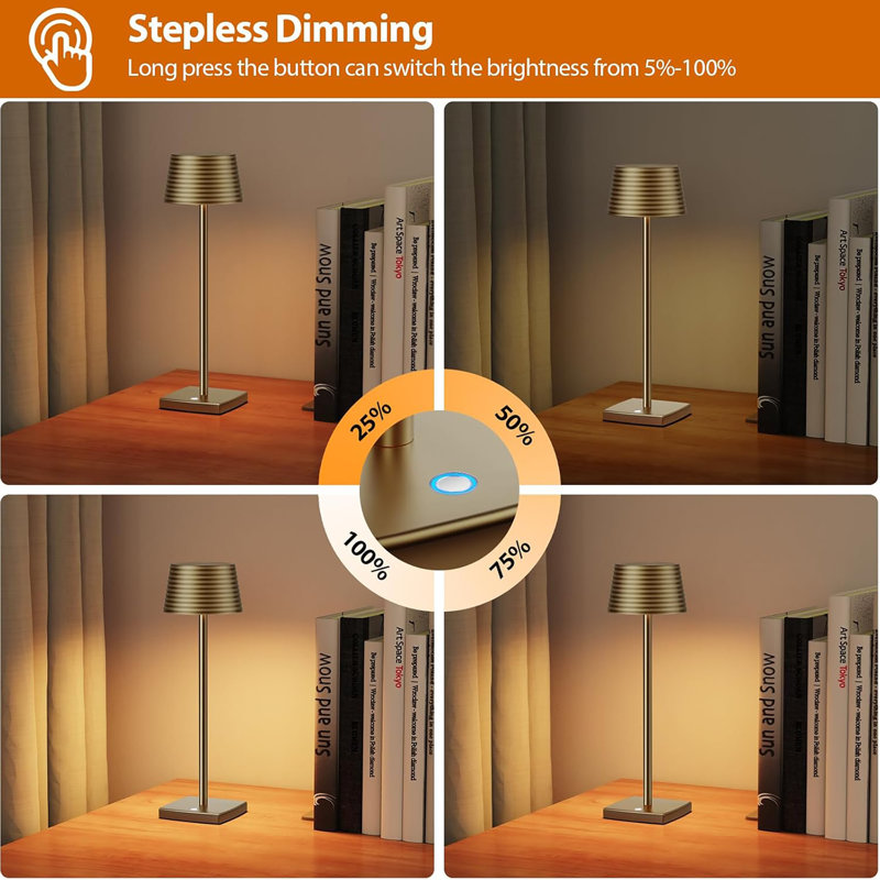 2Pack Cordless Table Lamps Rechargeable,Battery 6000Mah LED Portable Lights For Outdoor/Patio/Restaurant/Indoor Desk Lamp - IP54 Waterproof 3 Colors Stepless Dimming (2Pack)