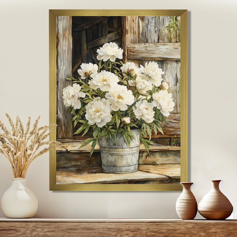Paulette - impressions murales florales, H 20 po x l 12 po, Picture Frame Print, Doré