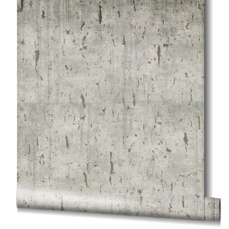 Rouleau de papier peint à texture métallique vieilli Earth Collection, Gris