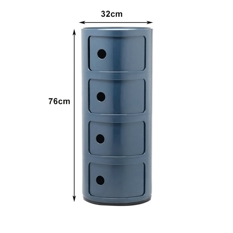 Kimmori Tray Top Drum End Table, Grey