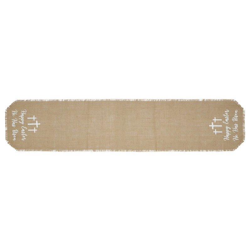 Celebrate Grace Jute Burlap Happy Easter Runner, 60" Rectangle