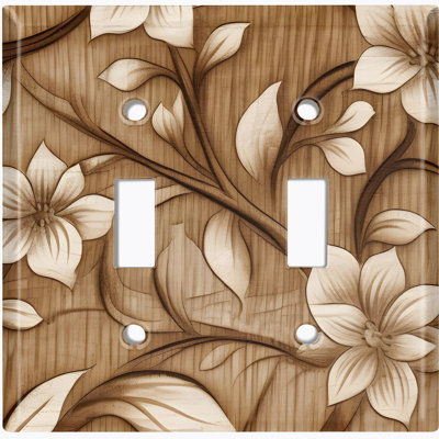 Copper Rust Patina Teal Print 2 - Gang Toggle Light Switch Standard Wall Plate