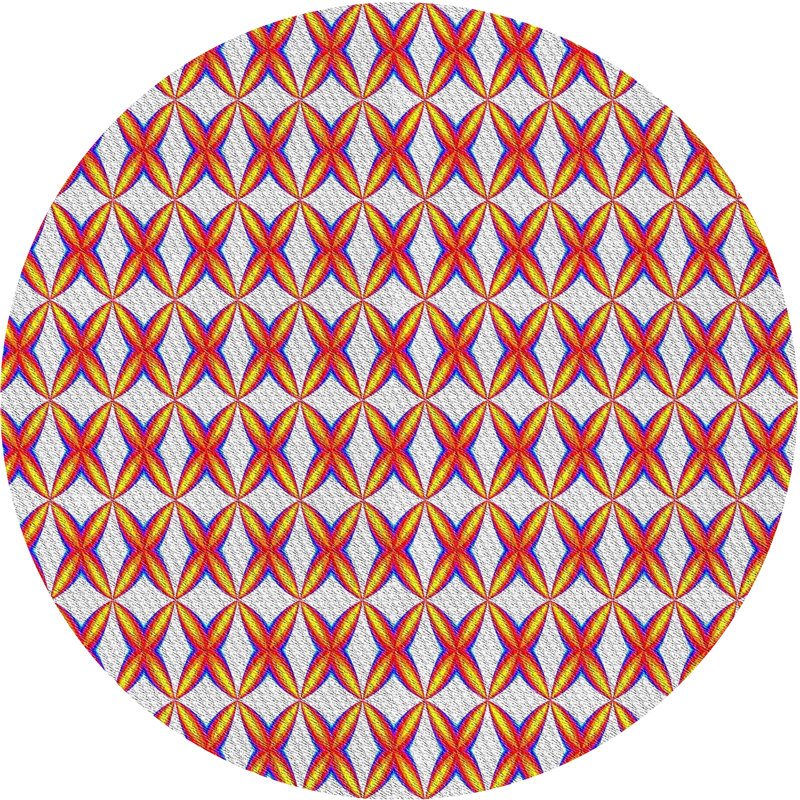 Tapis rose/zone grise à motifs Boxford, Rond 6 pi
