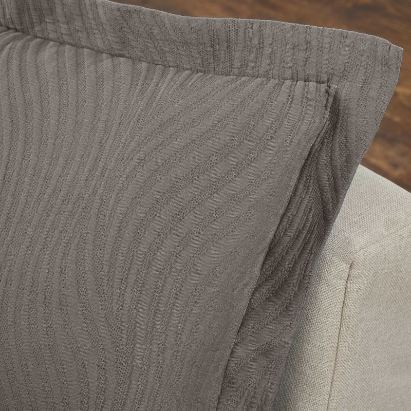 Blue Nile Mills Cotton Sateen Coverlet, Full Coverlet + 2 Standard Pillowcases, Gray