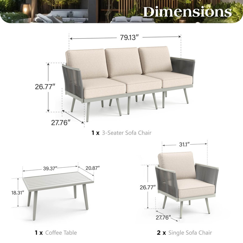 Outdoor Patio Conversation Set With Wicker And Rattan Weave – Stylish & Durable