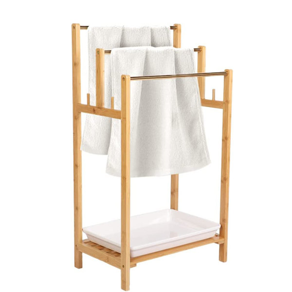 QIANXI Wood Freestanding Towel Stand | Wayfair